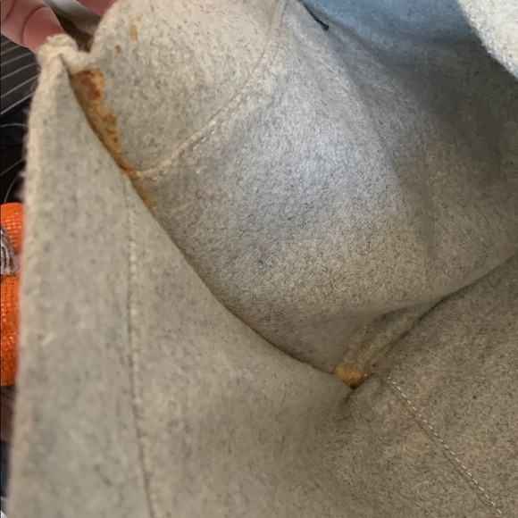 Light Gray Tote with Black Leather Handles felt - Picture 4 of 8